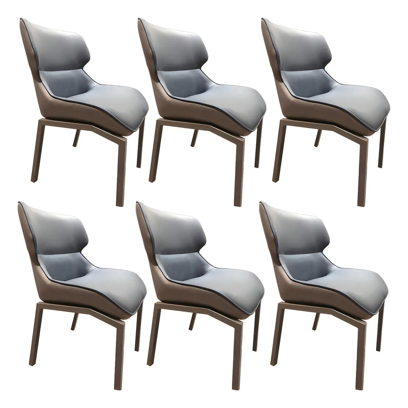 Camel Faux Leather Upholstered Dining Chair with Metal Legs