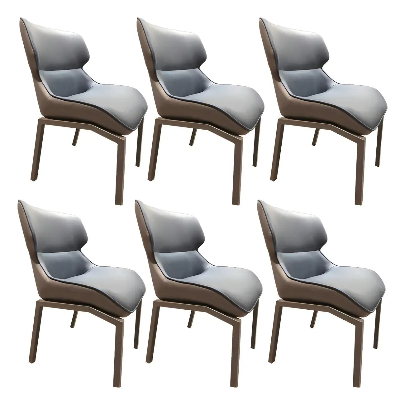 Camel Faux Leather Upholstered Dining Chair with Metal Legs