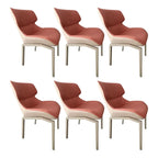 Camel Faux Leather Upholstered Dining Chair with Metal Legs