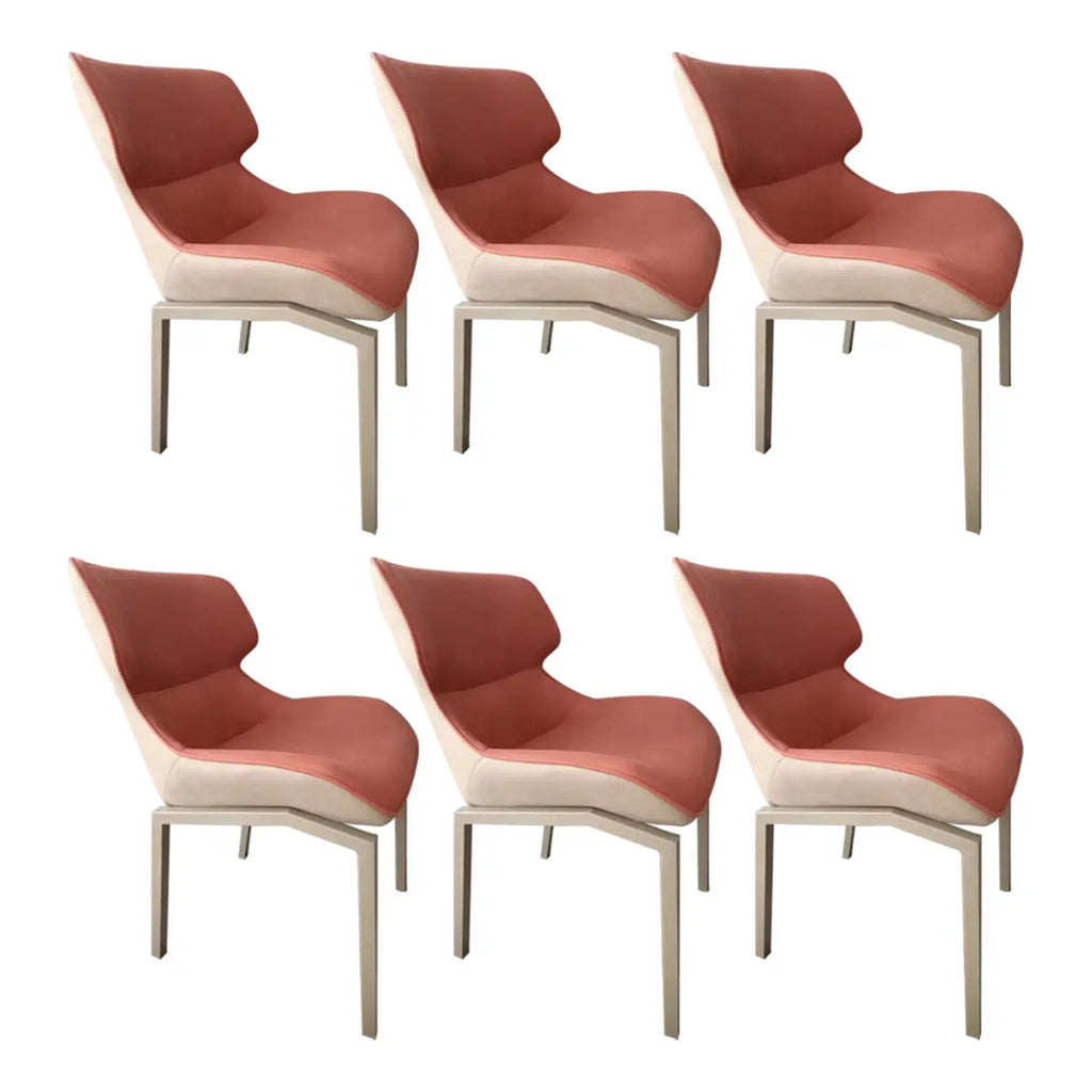 Camel Faux Leather Upholstered Dining Chair with Metal Legs