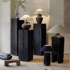 Modern Square Brown Wood Side Table for Living Room