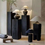 Modern Square Brown Wood Side Table for Living Room