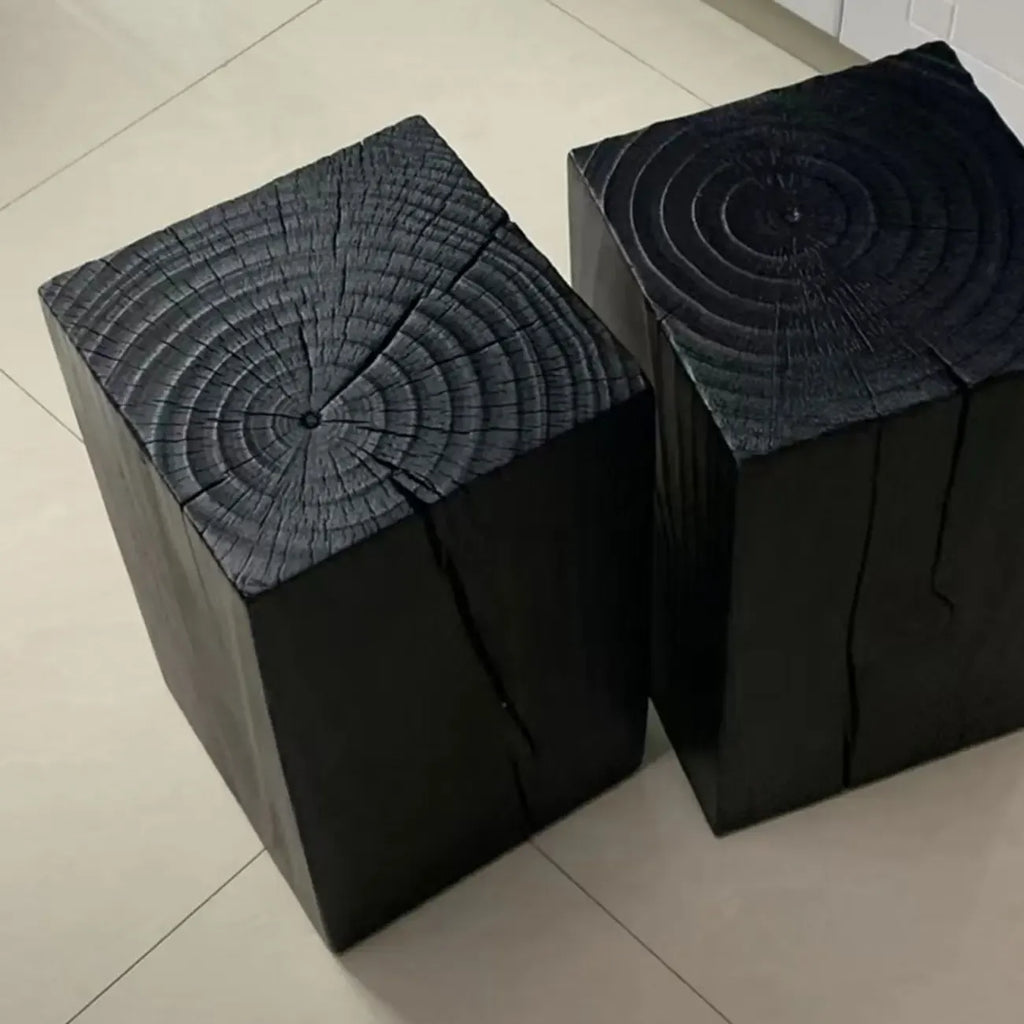 Modern Square Brown Wood Side Table for Living Room
