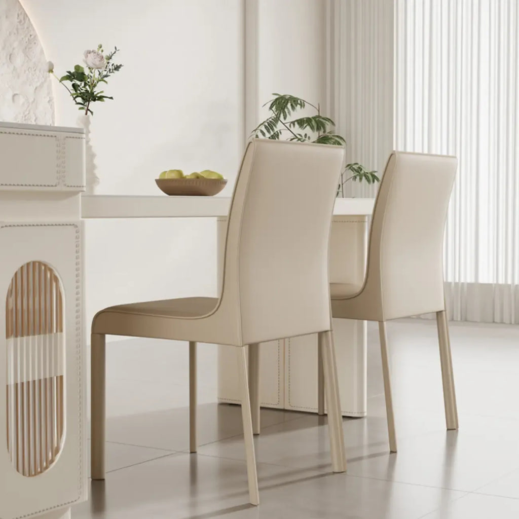 Modern Faux Leather Armless Dining Chair for Kitchen