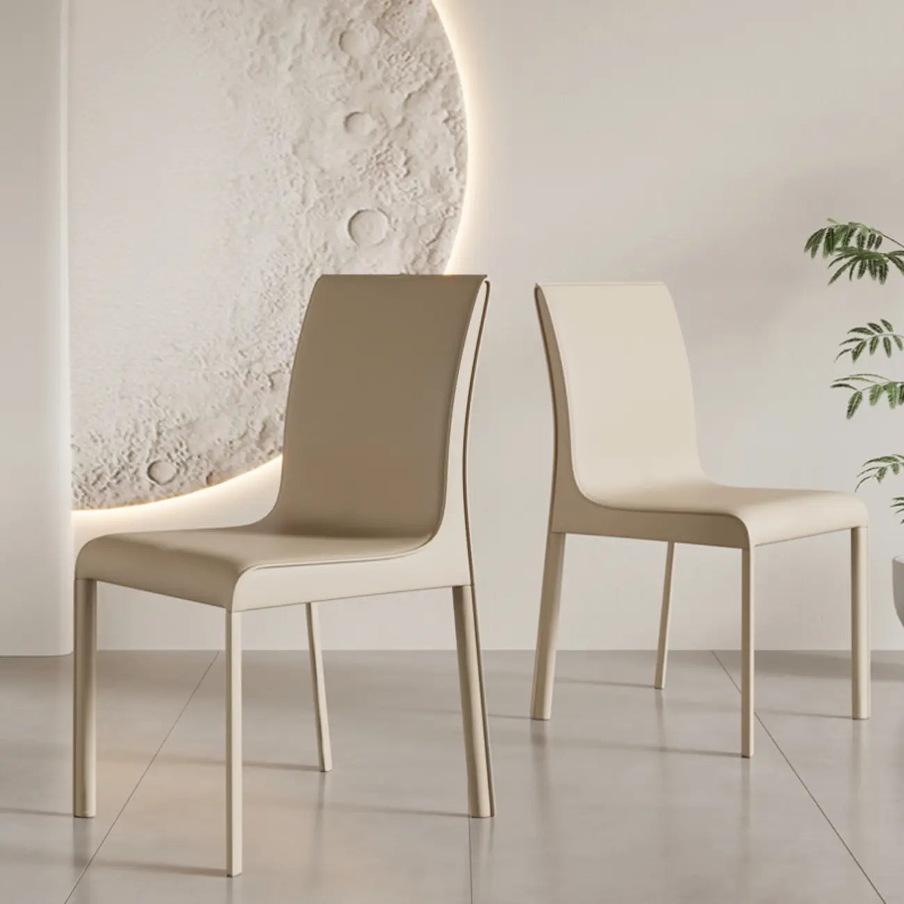 Modern Faux Leather Armless Dining Chair for Kitchen