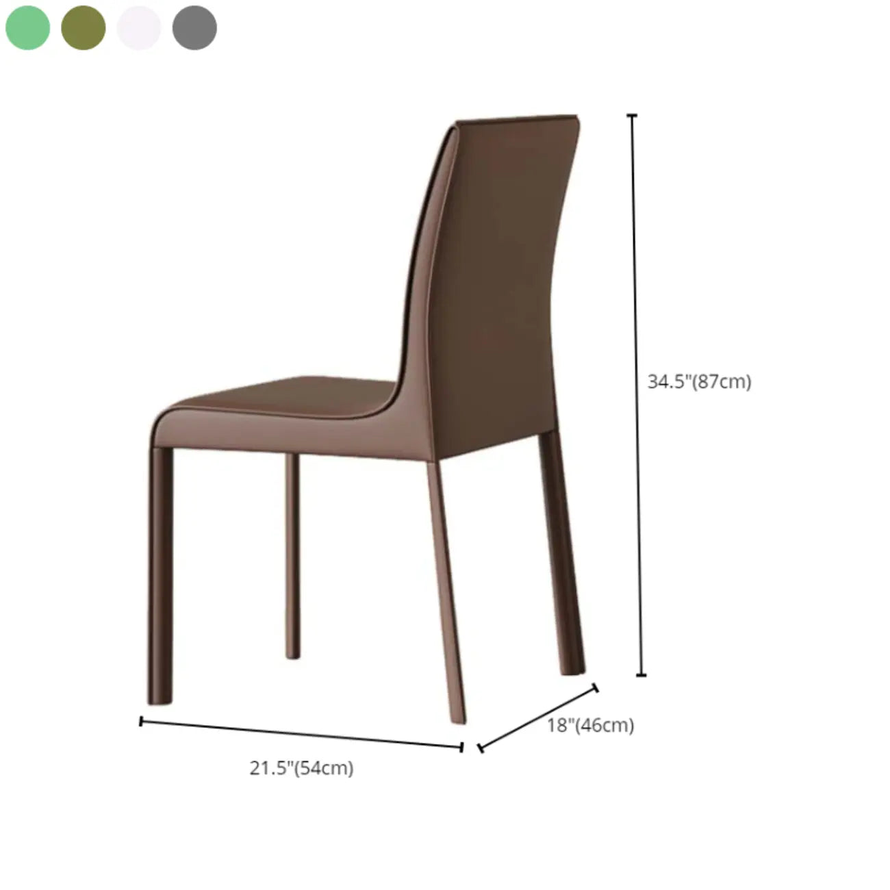 Modern Faux Leather Armless Dining Chair for Kitchen