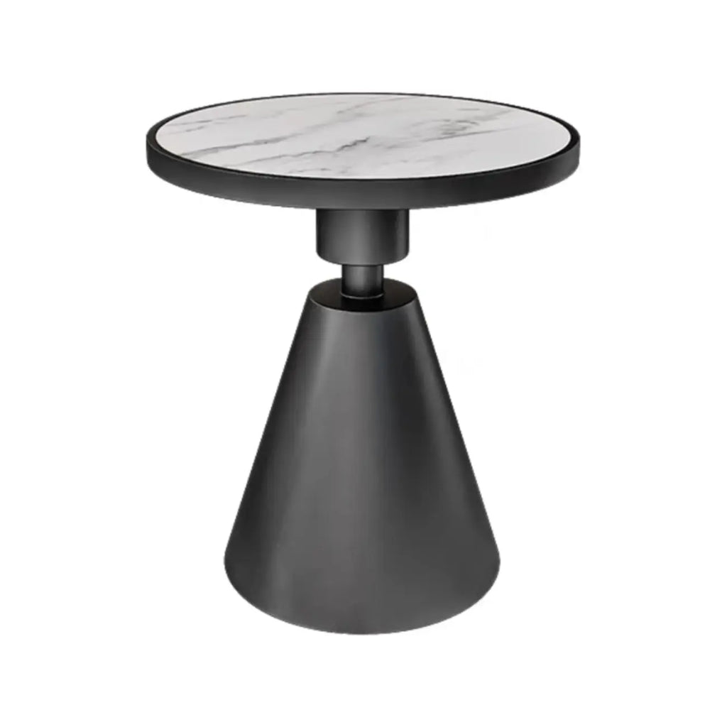 Stylish Sintered Stone Pedestal End Table for Living Room