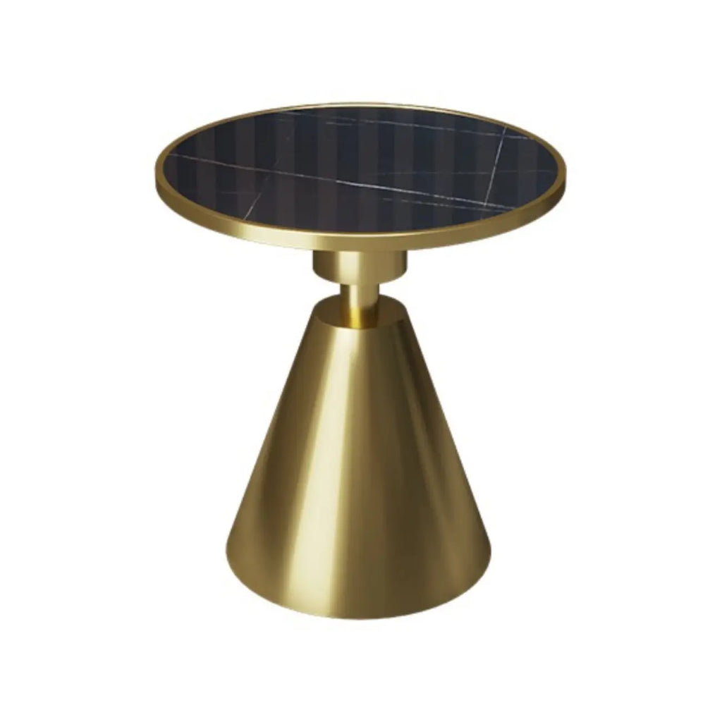 Stylish Sintered Stone Pedestal End Table for Living Room
