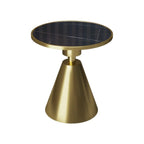 Stylish Sintered Stone Pedestal End Table for Living Room