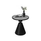 Stylish Sintered Stone Pedestal End Table for Living Room