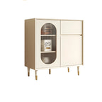 16W Glam Wooden Sideboard with Glass Doors & Cabinets