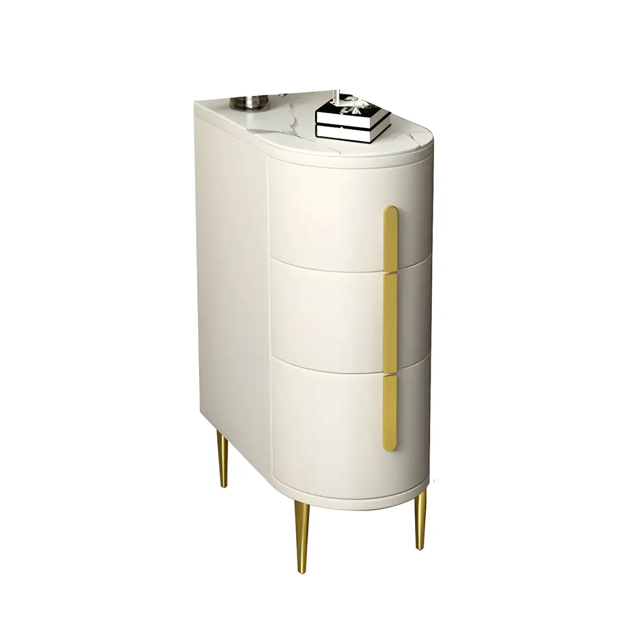 Modern Narrow Bedside Table with 3 Drawers