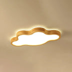 Elegant Natural Finish Star Flush Ceiling Light for Bedroom