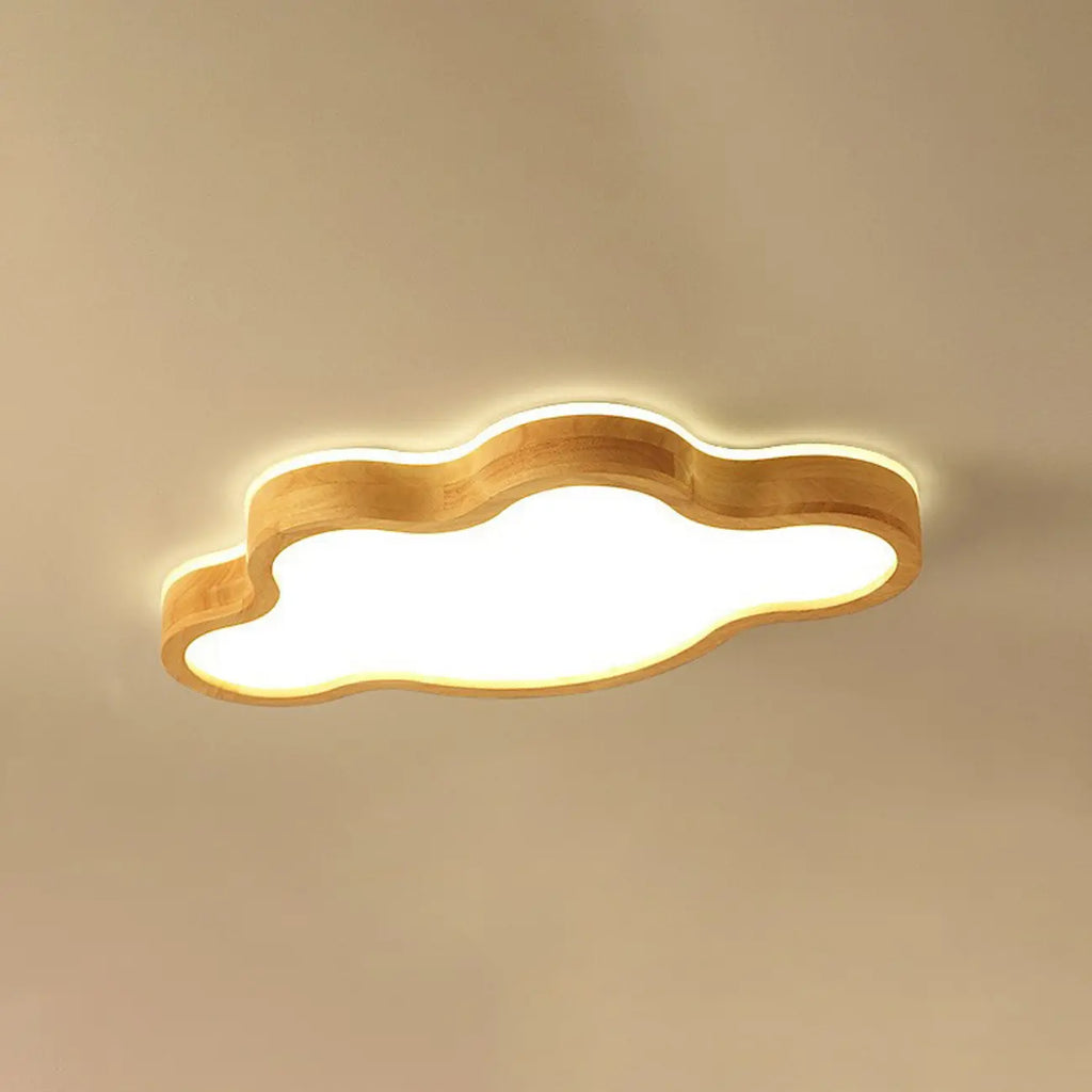 Elegant Natural Finish Star Flush Ceiling Light for Bedroom