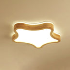 Elegant Natural Finish Star Flush Ceiling Light for Bedroom