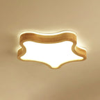 Elegant Natural Finish Star Flush Ceiling Light for Bedroom