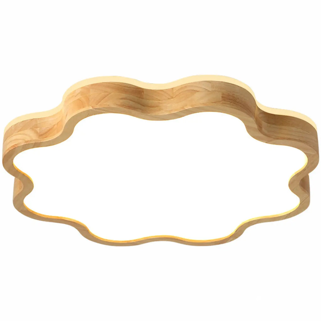 Elegant Natural Finish Star Flush Ceiling Light for Bedroom