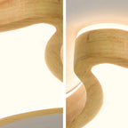 Elegant Natural Finish Star Flush Ceiling Light for Bedroom
