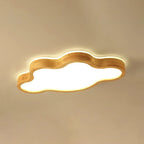 Elegant Natural Finish Star Flush Ceiling Light for Bedroom
