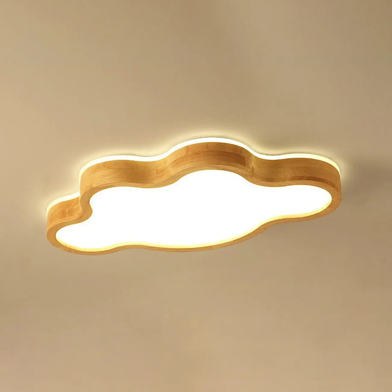 Elegant Natural Finish Star Flush Ceiling Light for Bedroom