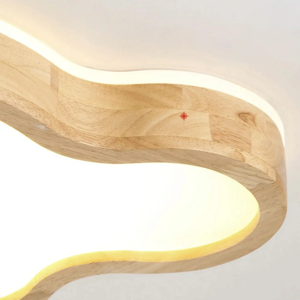 Elegant Natural Finish Star Flush Ceiling Light for Bedroom