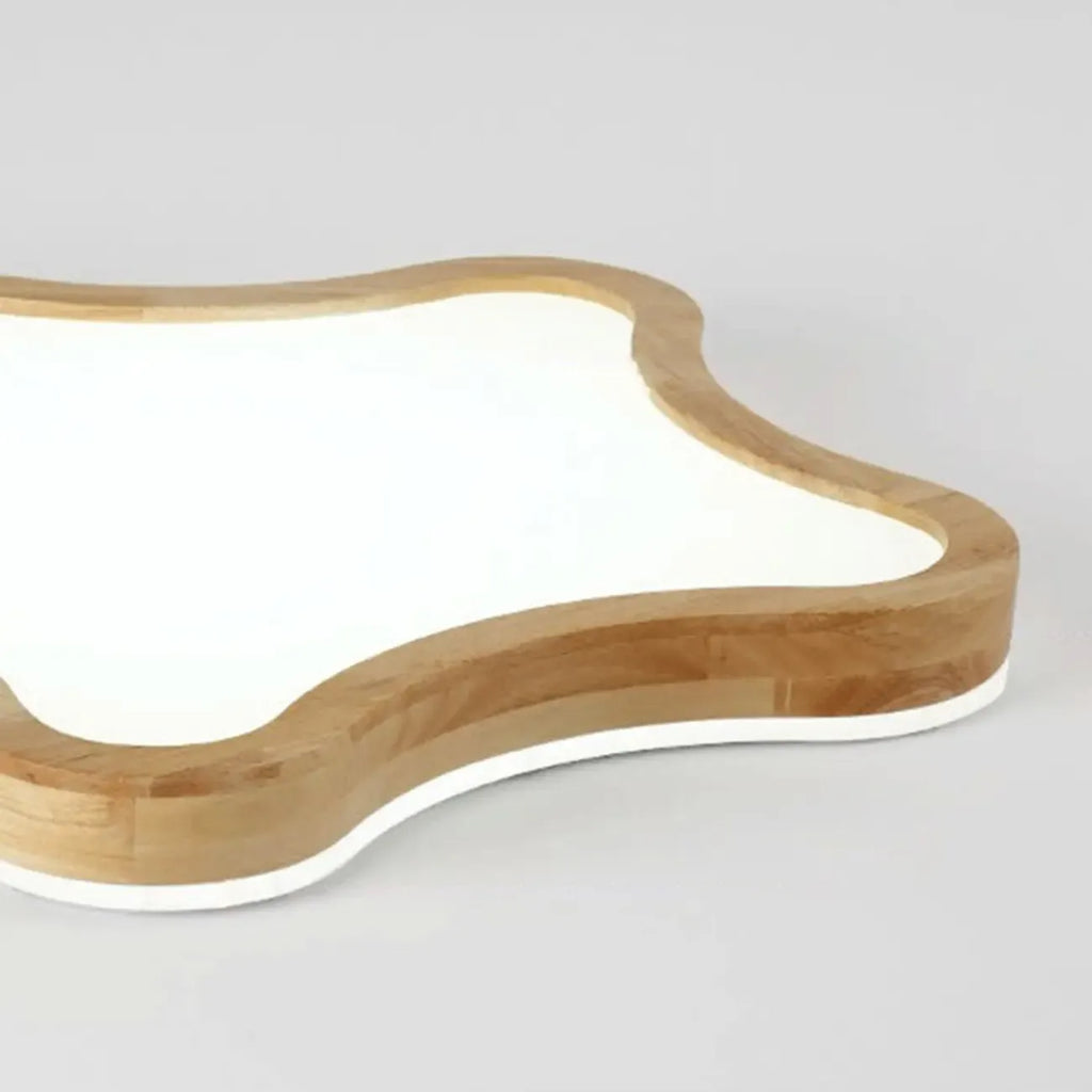 Elegant Natural Finish Star Flush Ceiling Light for Bedroom