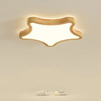 Elegant Natural Finish Star Flush Ceiling Light for Bedroom