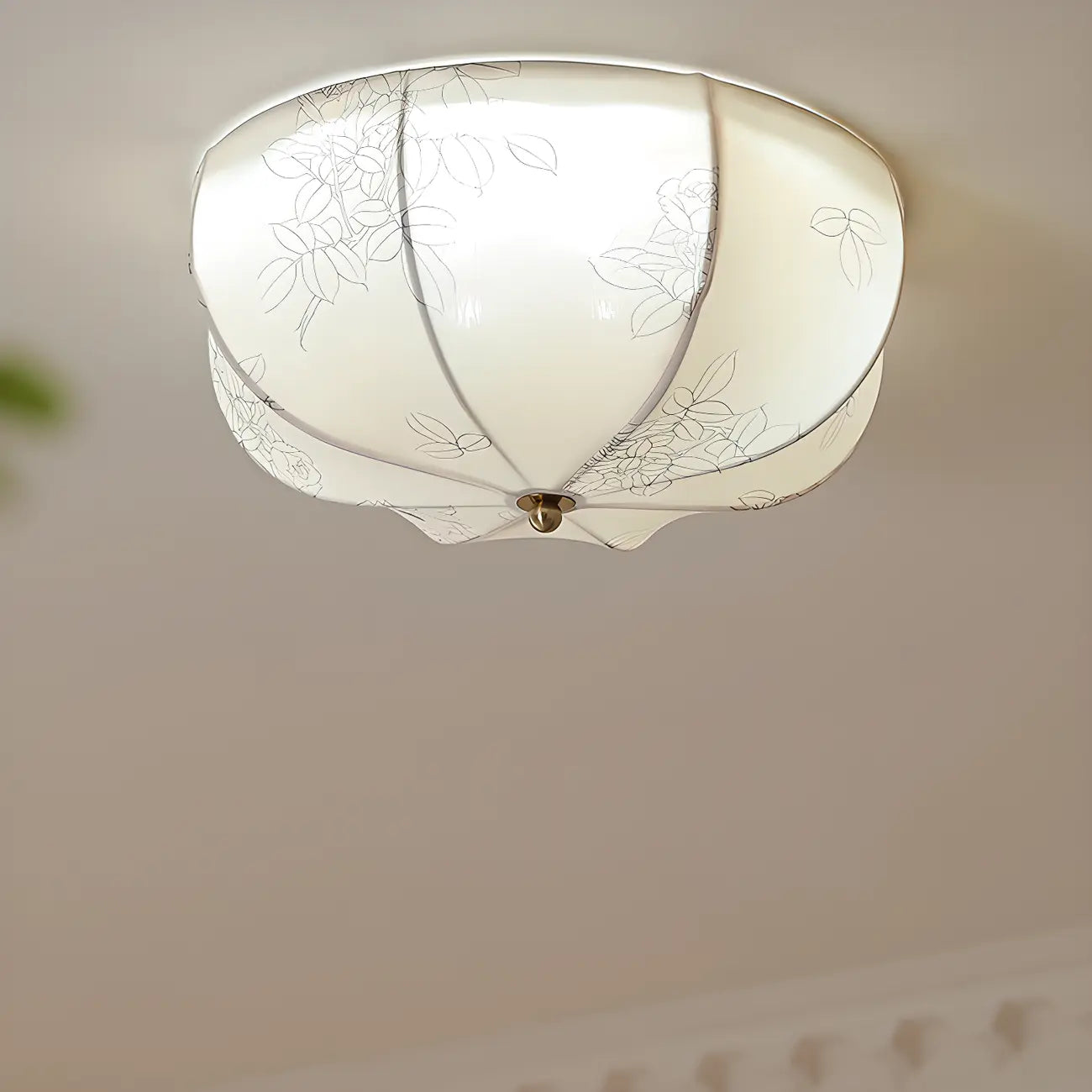 Elegant Drum-Shaped Fabric Ceiling Light for Home Interior