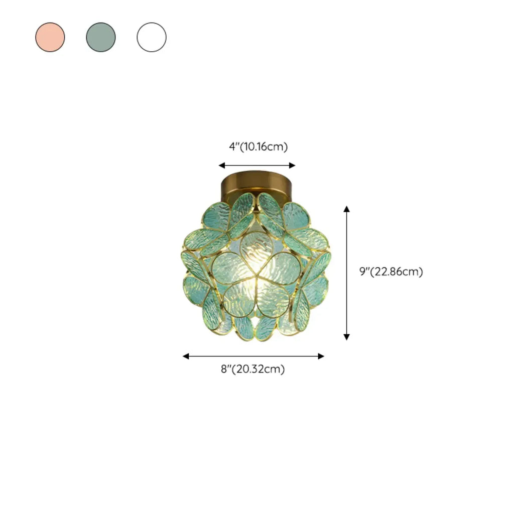 5 to 9 Inch Pink Floral Ceiling Light Fixture for Indoor Aisle