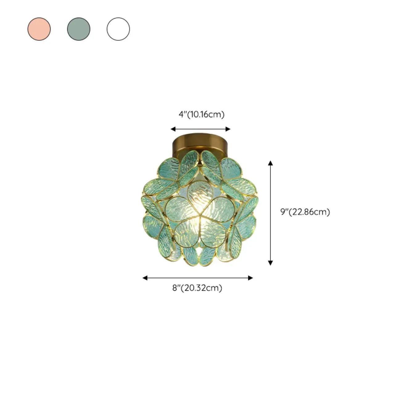 5 to 9 Inch Pink Floral Ceiling Light Fixture for Indoor Aisle