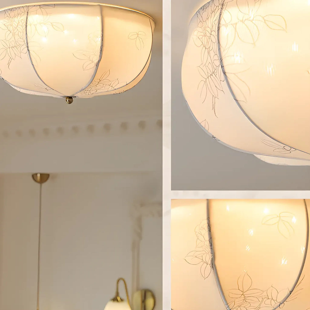 Elegant Drum-Shaped Fabric Ceiling Light for Home Interior