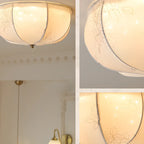 Elegant Drum-Shaped Fabric Ceiling Light for Home Interior