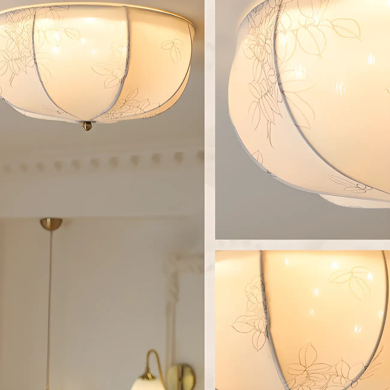 Elegant Drum-Shaped Fabric Ceiling Light for Home Interior