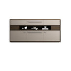 Bedroom Rectangle Grey Wood Enclosed Storage TV Stand