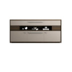 Bedroom Rectangle Grey Wood Enclosed Storage TV Stand