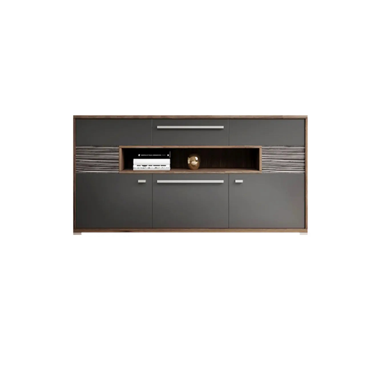 Bedroom Rectangle Grey Wood Enclosed Storage TV Stand