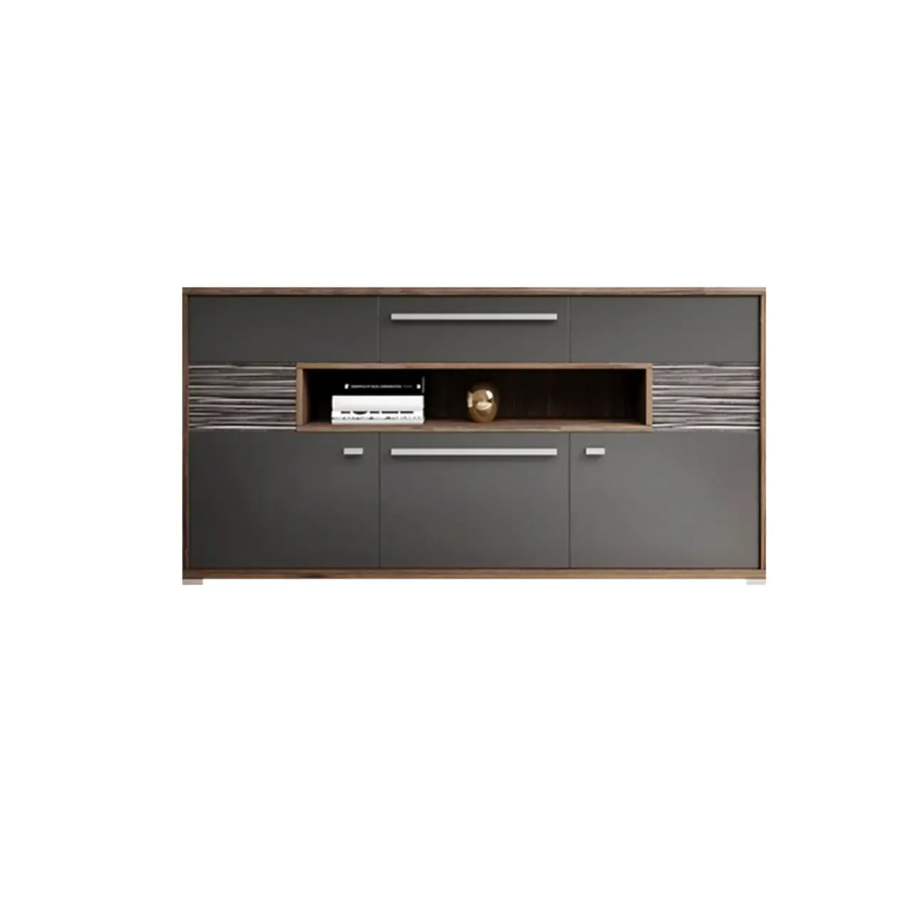 Bedroom Rectangle Grey Wood Enclosed Storage TV Stand