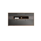 Bedroom Rectangle Grey Wood Enclosed Storage TV Stand