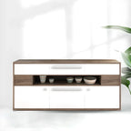 Bedroom Rectangle Grey Wood Enclosed Storage TV Stand