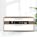 Bedroom Rectangle Grey Wood Enclosed Storage TV Stand