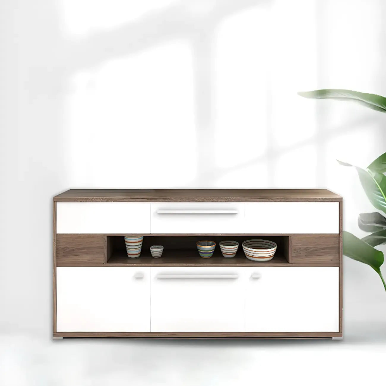 Bedroom Rectangle Grey Wood Enclosed Storage TV Stand