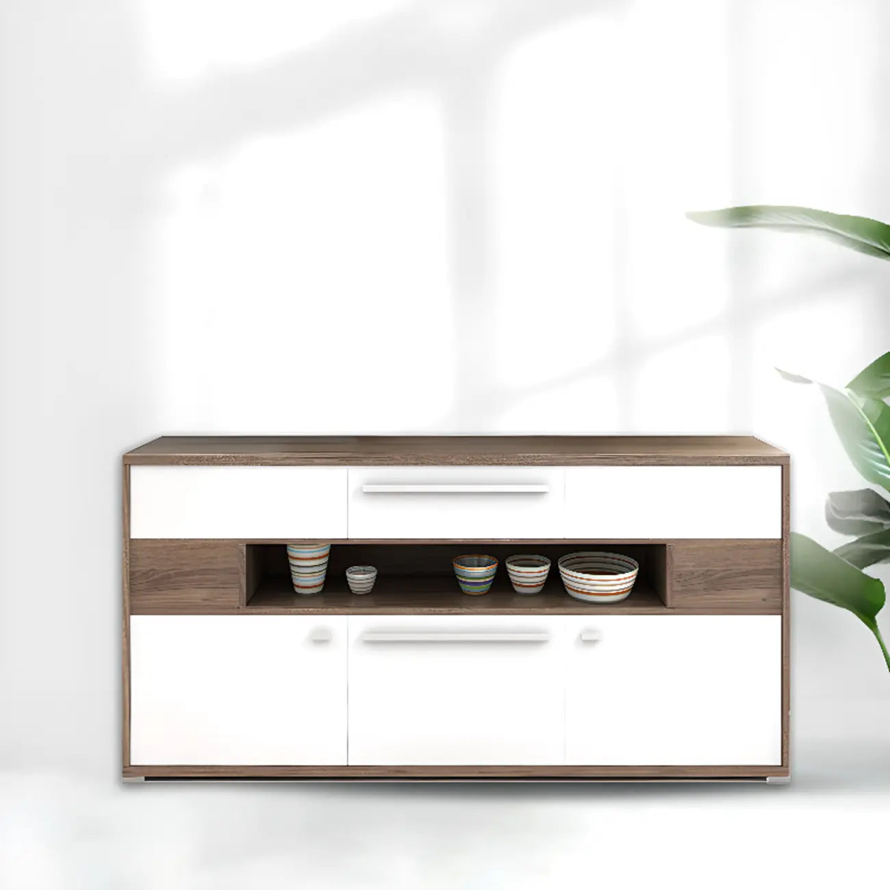 Bedroom Rectangle Grey Wood Enclosed Storage TV Stand