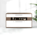 Bedroom Rectangle Grey Wood Enclosed Storage TV Stand