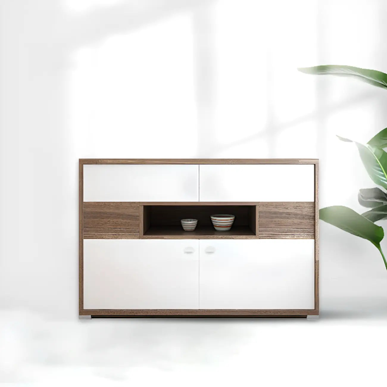 Bedroom Rectangle Grey Wood Enclosed Storage TV Stand
