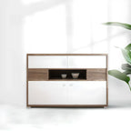 Bedroom Rectangle Grey Wood Enclosed Storage TV Stand