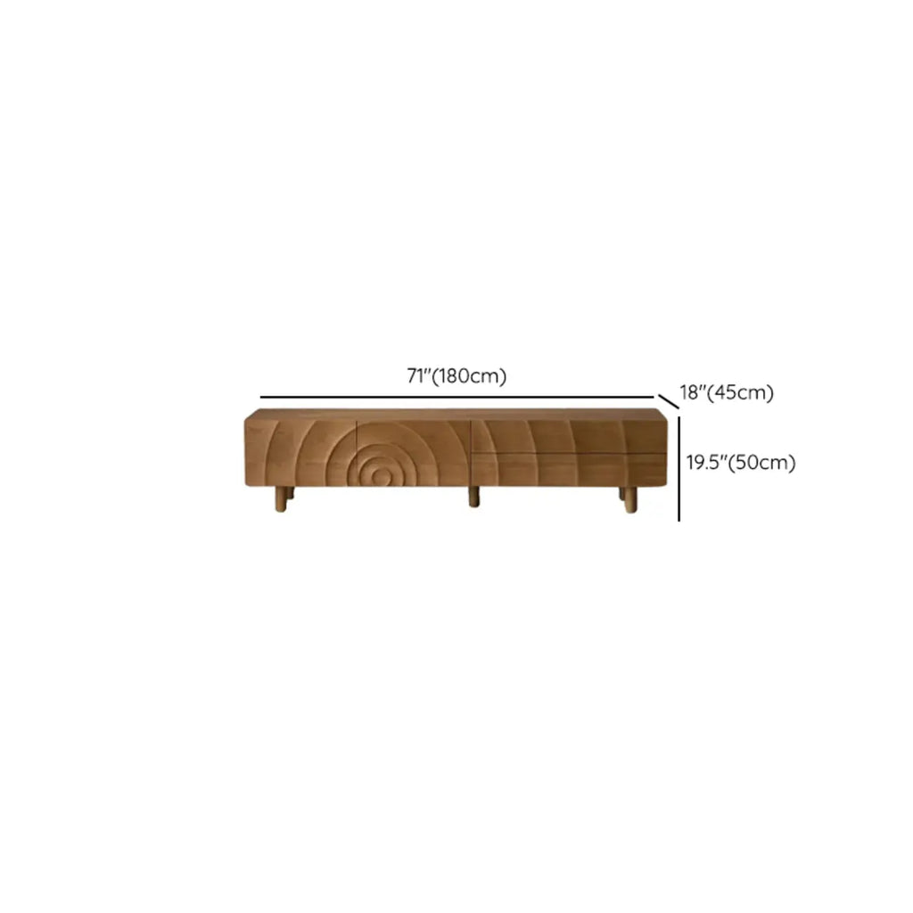 2-Tier Nordic Ash Wood Brown Enclosed Storage TV Stand
