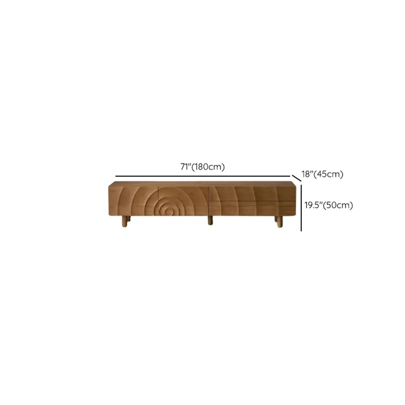 2-Tier Nordic Ash Wood Brown Enclosed Storage TV Stand