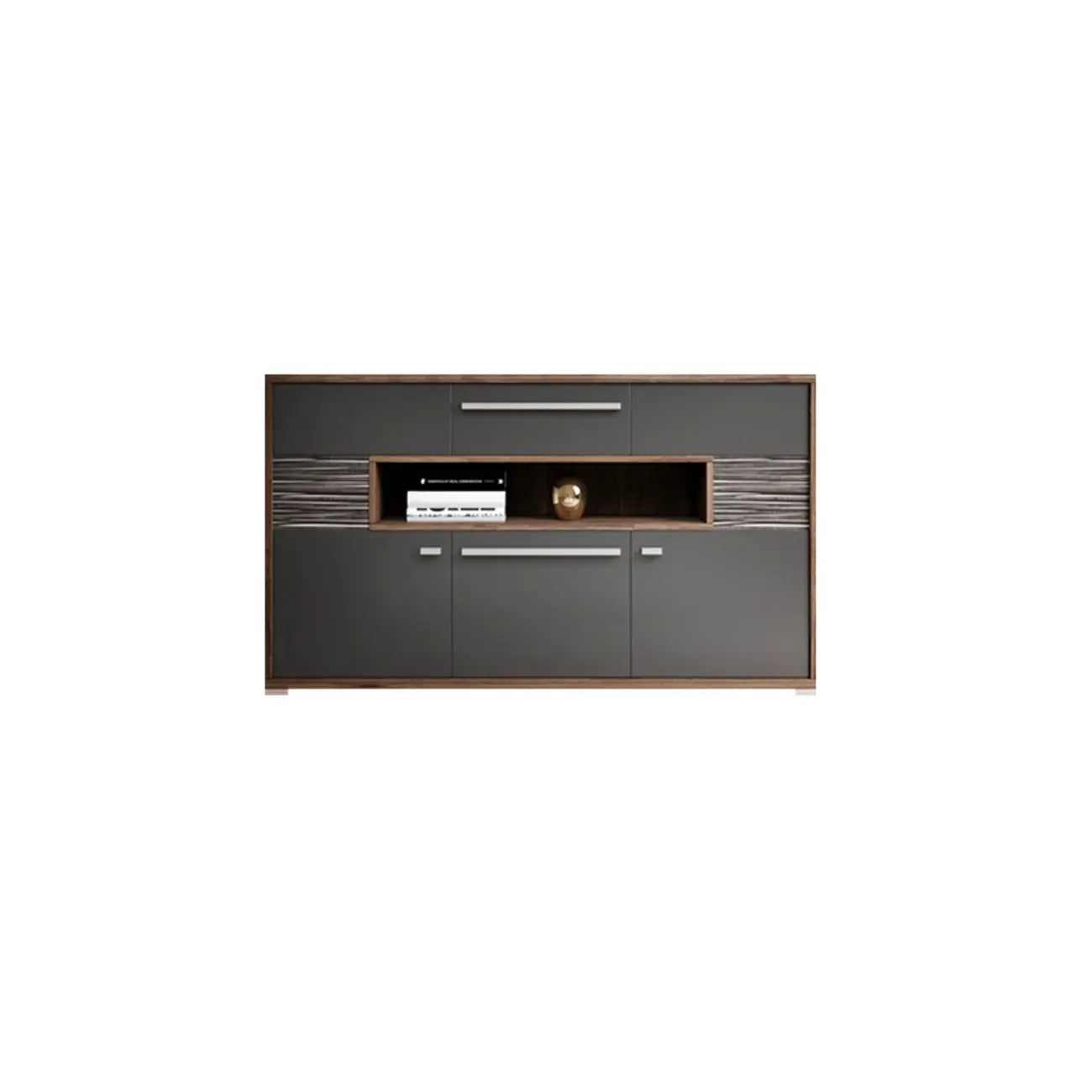 Bedroom Rectangle Grey Wood Enclosed Storage TV Stand