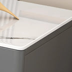 63 Elegant Stone White TV Stand with Adjustable Shelves