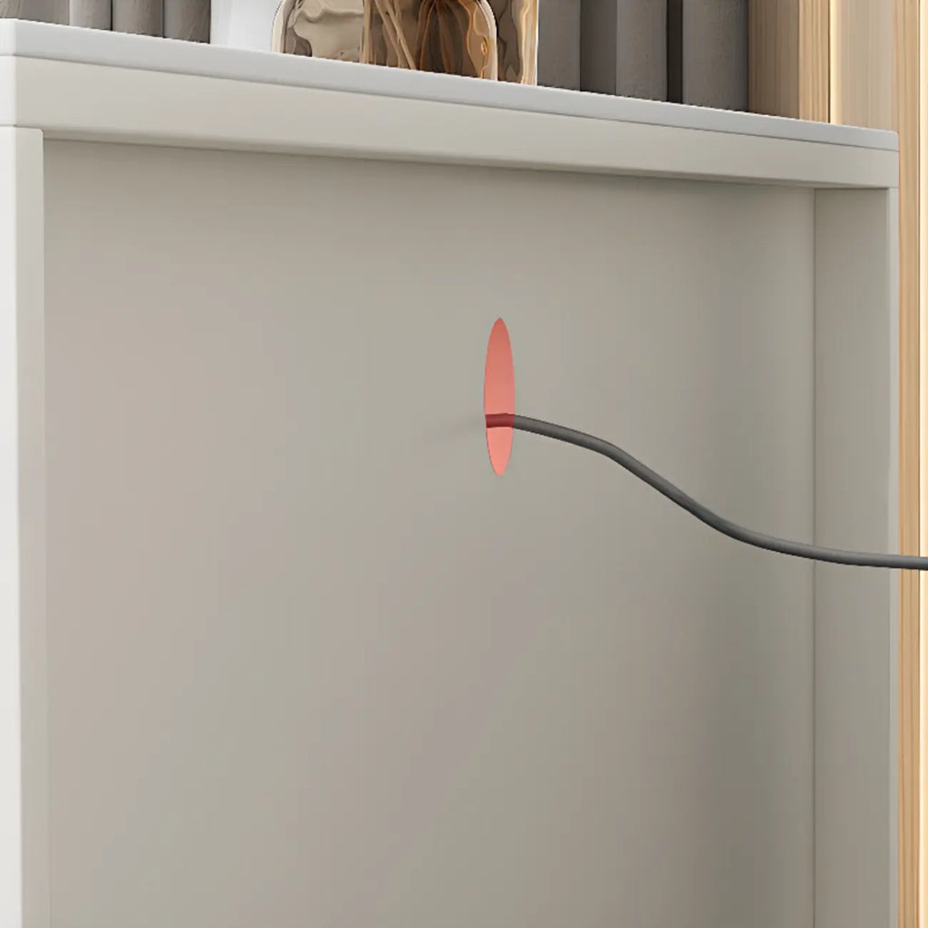 63 Elegant Stone White TV Stand with Adjustable Shelves